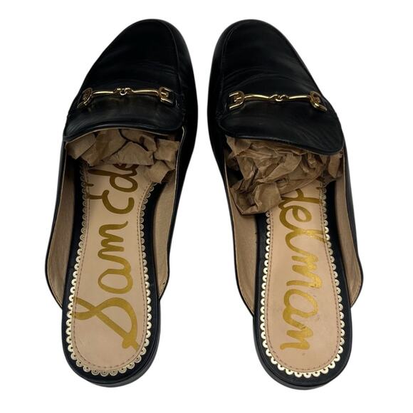 Sam Edelman Linnie Horsebit Mules 7.5  Black Leather Classic Academia Loafers - Picture 7 of 15